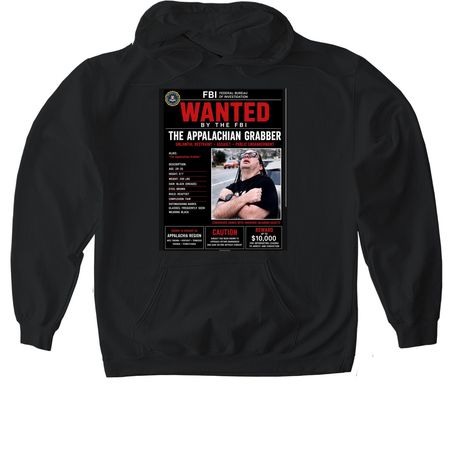 Appalachian Grabber Most Wanted, a Black Gildan Softstyle Pullover Hoodie