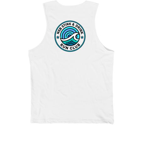 WHITE TANK TOPS Men & Women sizes, a White Premium Cotton Tank (back-view)