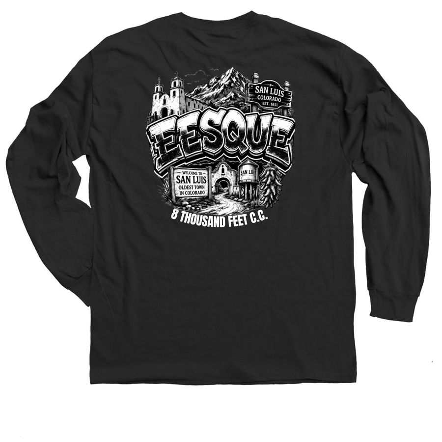 EESQUE SWAG (DARK), a Black Classic Long Sleeve Tee (back-view)