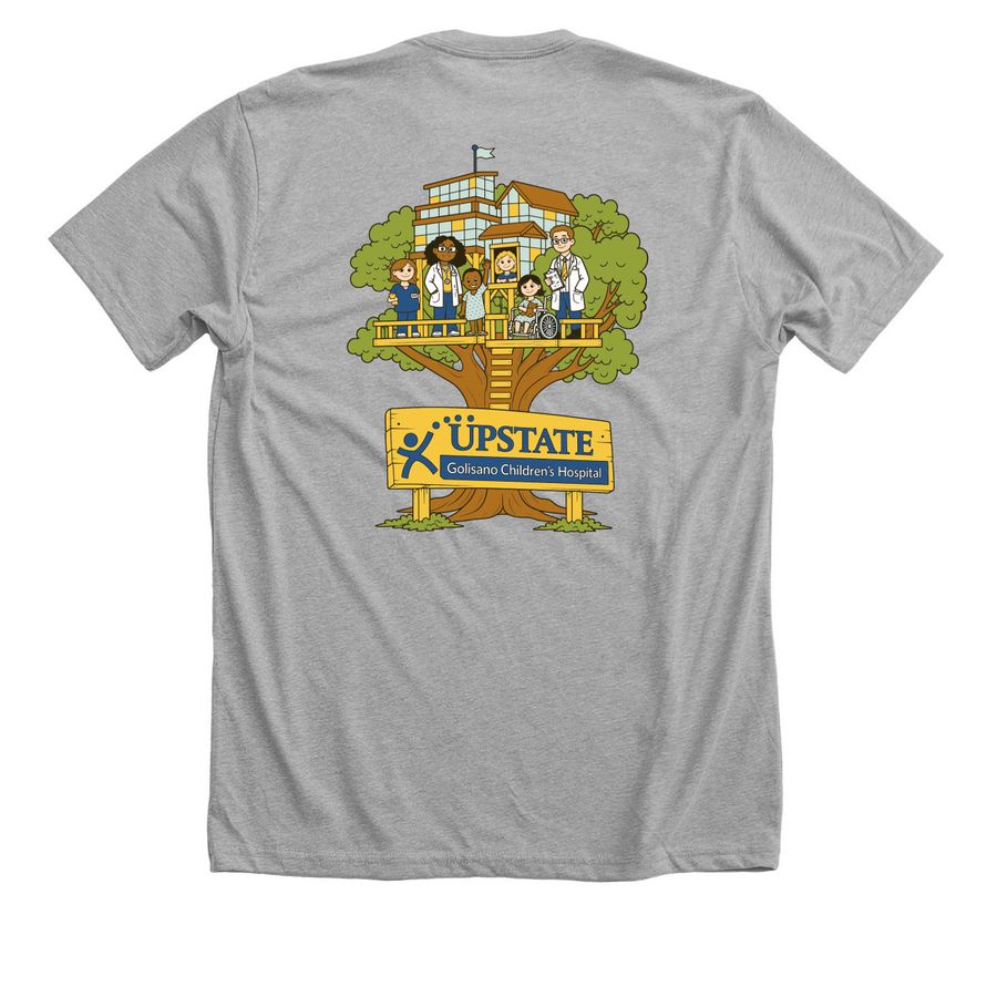 Premium Unisex Tee, a Athletic Heather Premium Unisex Tee (back-view)