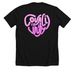 "CFU Hearted", a Solid Black Blend Premium Unisex Tee (back-view)