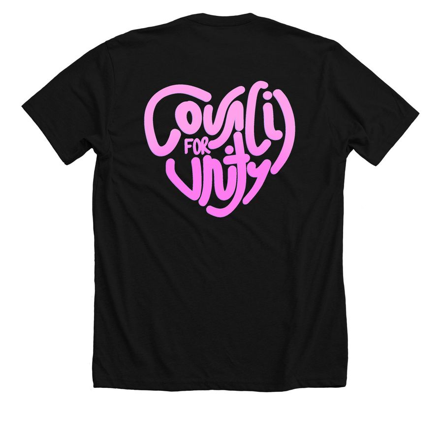 "CFU Hearted", a Solid Black Blend Premium Unisex Tee (back-view)
