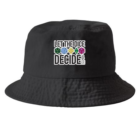 "Let the Dice Decide" Hats, a Black Printed Bucket Hat