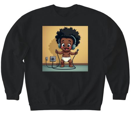 0sounz, a Black Softstyle Crewneck Sweatshirt