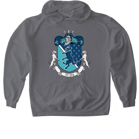 House of Dog Coat of Arms, a Charcoal Gildan Softstyle Pullover Hoodie