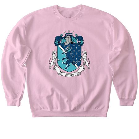House of Dog Coat of Arms, a Light Pink Softstyle Crewneck Sweatshirt