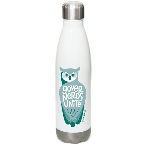 Governerds Unite Owl (Green) Stainless Steel Water Bottle