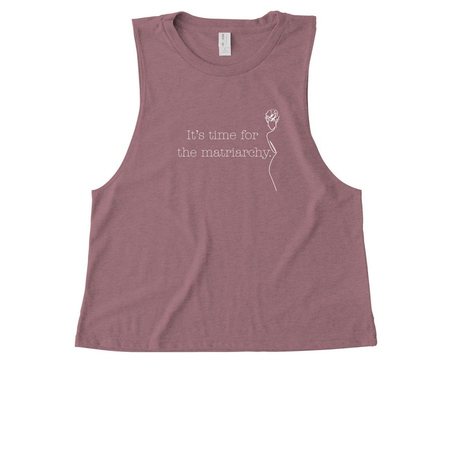 It?s Time for the Matriarchy (dark shirts), a Vintage Rose Allmade Eco Triblend Women?s Muscle Tank