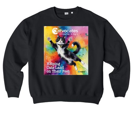Catvocates 15th Anniversary Celebration, a Black Stanley/Stella Ledger Dry Crewneck Sweatshirt
