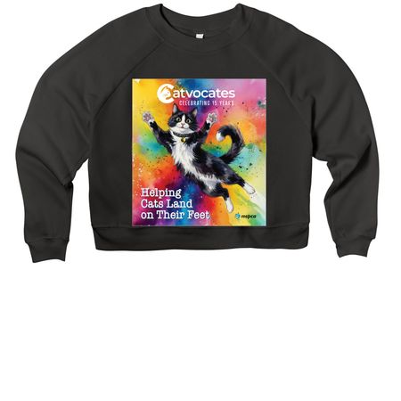 Catvocates 15th Anniversary Celebration, a Black Women's Premium Cropped Raglan Sweatshirt