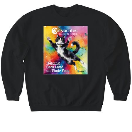 Catvocates 15th Anniversary Celebration, a Black Softstyle Crewneck Sweatshirt