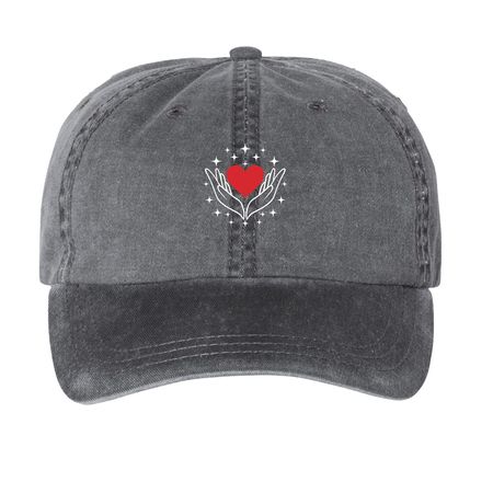 Top It Off with Kindness, a Black Printed Pigment Dye Baseball Cap