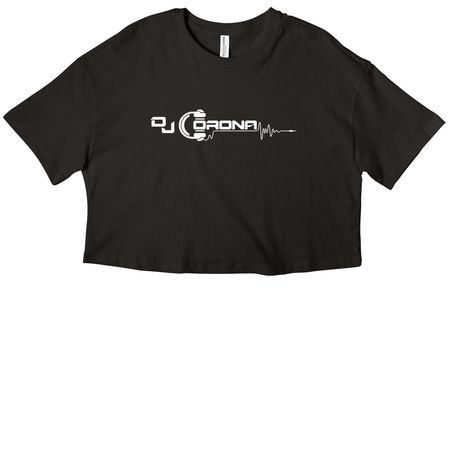Dj Corona Headphone Tee, a Black Women?s Cropped Cotton Tee