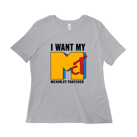 I want my Mc Tee, a Solid Athletic Grey Women?s Relaxed Cotton Tee