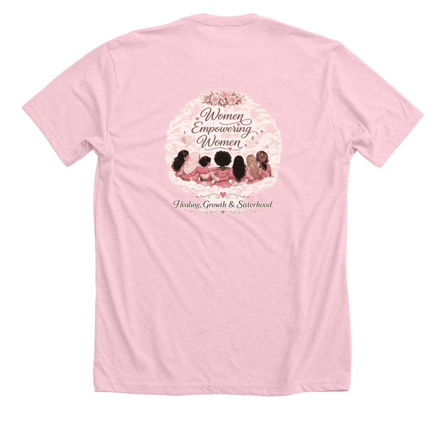 My Sister?s Keeper, a Heather Pink Premium Unisex Tee (back-view)