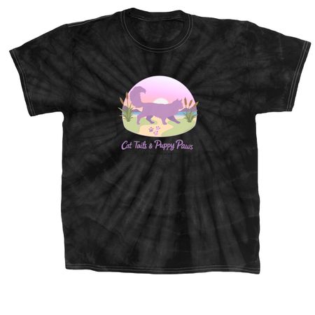 Topsy Tails, a Black Classic Tie Dye Tee