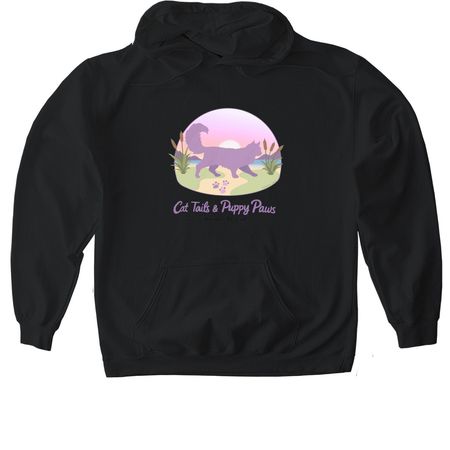 Topsy Tails, a Black Gildan Softstyle Pullover Hoodie