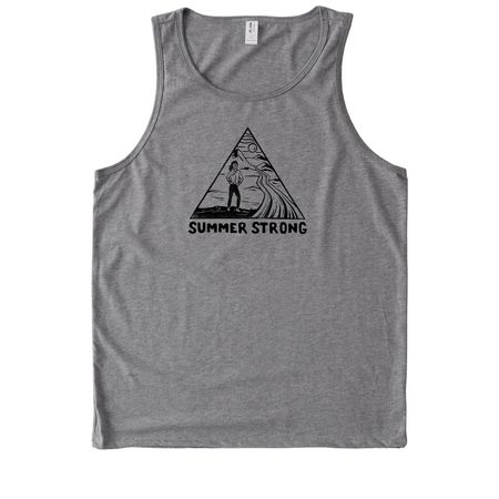 Summer Strong Black + White Logo, a Aluminum Grey Allmade Eco Triblend Tank