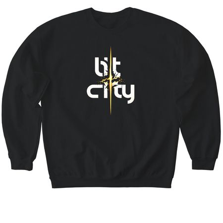 Lit City [Heavy Light] TShirt, a Black Softstyle Crewneck Sweatshirt