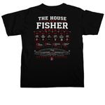 The House That Fisher Built, a Black Comfort Colors Unisex Tee (back-view)