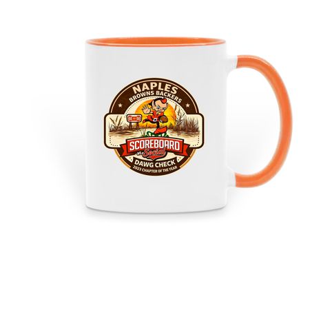 Angry Elf Coffee, a Orange Two-Tone Ceramic Mug