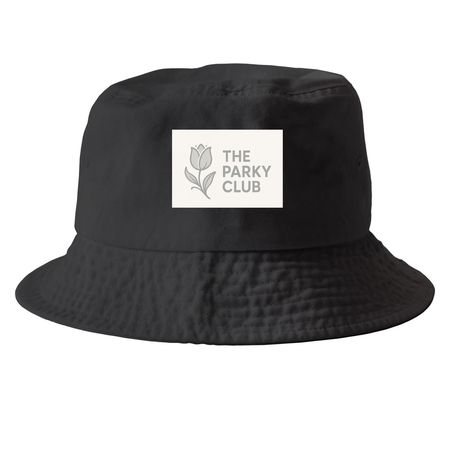 The Parky Club headwear, a Black Printed Bucket Hat