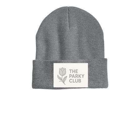The Parky Club headwear, a Dark Heather Grey Printed Cuffed Beanie