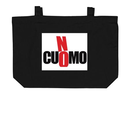 NO Cuomo Tote, a Black Large Organic Cotton Tote Bag