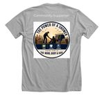 ServeComm Merchandise&nbsp;, a Athletic Heather Premium Unisex Tee (back-view)