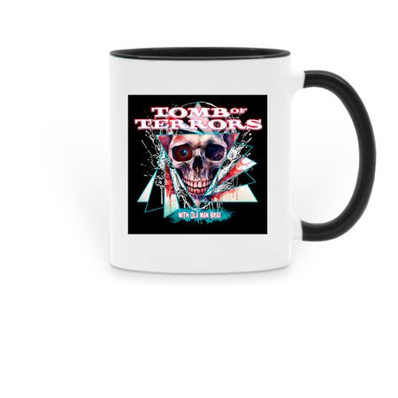 Tomb of Coffee Please!, a Black Two-Tone Ceramic Mug