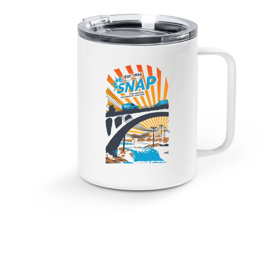 Mugs, a White Stainless Steel Travel Mug