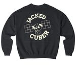 Jacked Cuber Off-White Logo, a Black Stanley/Stella Ledger Dry Crewneck Sweatshirt (back-view)