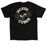 Jacked Cuber Off-White Logo, a Black Classic Unisex Tee (back-view)