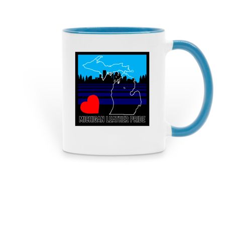 Michigan Leather Pride Mugs!, a Light Blue Two-Tone Ceramic Mug