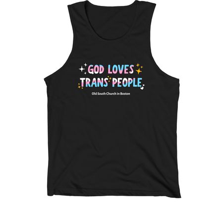 God Loves Trans People, a Black Premium Cotton Tank