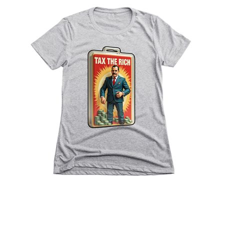 Tax The Rich , Fund the future!, a Dark Heather Grey Women's Slim Fit Tee