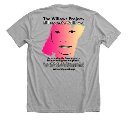 Light Colors: Wear Your Willows Project, a Athletic Heather Premium Unisex Tee (back-view)