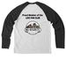 Levi- Sip Happens Campaign, a Space Black/ Bright White Allmade Eco Triblend Colorblock Raglan Long Sleeve Tee (back-view)