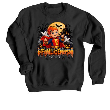No Tricks, Just Hope ? #FightLikeEmerson, a Black Crewneck Sweatshirt
