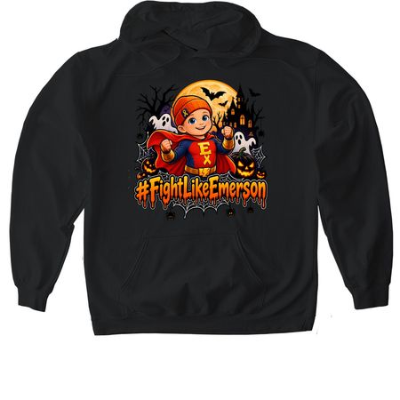 No Tricks, Just Hope ? #FightLikeEmerson, a Black Gildan Softstyle Pullover Hoodie
