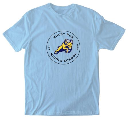 RRMS Ram Logo, a Light Blue Softstyle Cotton Tee
