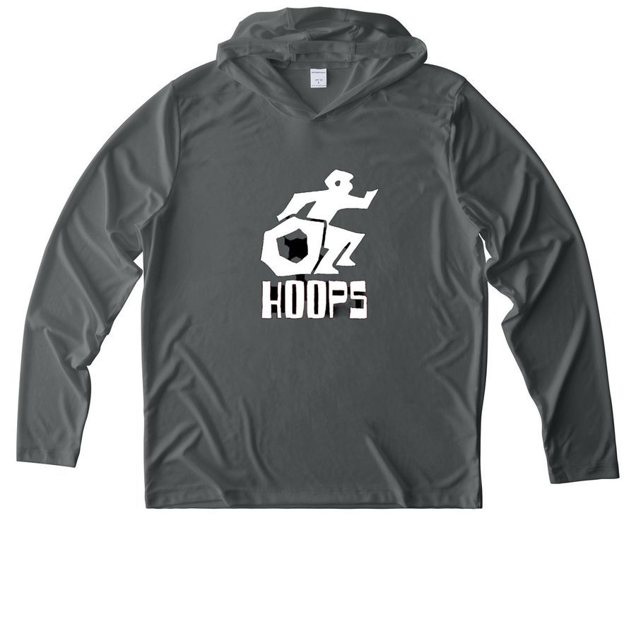 Hoops, a Dark Smoke Grey UV Performance Long Sleeve Hoodie