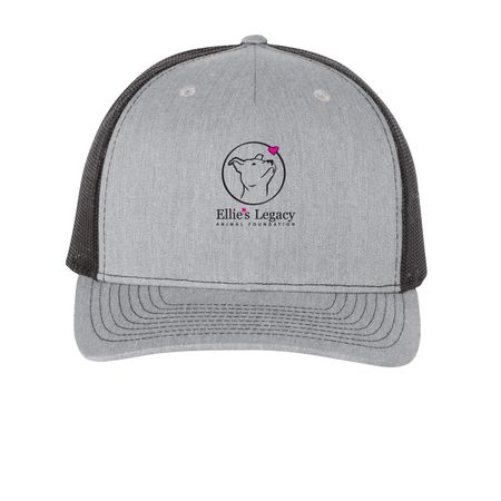 ELAF hats, a Heather Grey/ Black Printed Five-Panel Trucker Cap