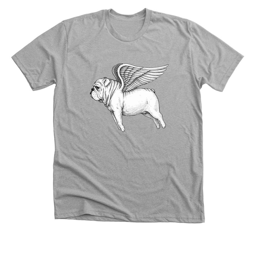 Winged Bulldog, a Athletic Heather Premium Unisex Tee