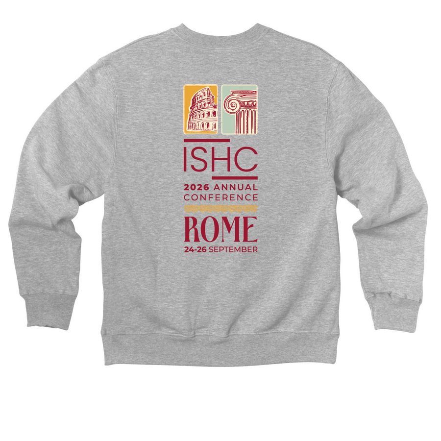 2026 ISHC Annual Conference, a Athletic Heather Premium Heavyweight Crewneck Sweatshirt (back-view)