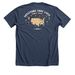 Skeletons Save Lives Since 2020 - Back, a Heather Navy Premium Unisex Tee (back-view)