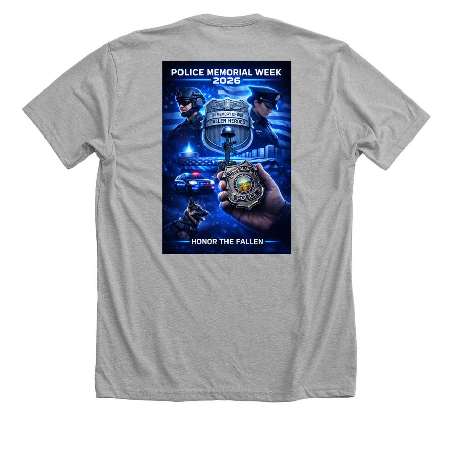 Police Week 2026, a Athletic Heather Premium Unisex Tee (back-view)