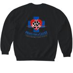 MVAE Paws for A Cause, a Black Softstyle Crewneck Sweatshirt (back-view)