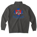 MVAE Paws for A Cause, a Asphalt Midweight Quarter Zip Pullover (back-view)