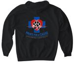 MVAE Paws for A Cause, a Black Gildan Softstyle Pullover Hoodie (back-view)